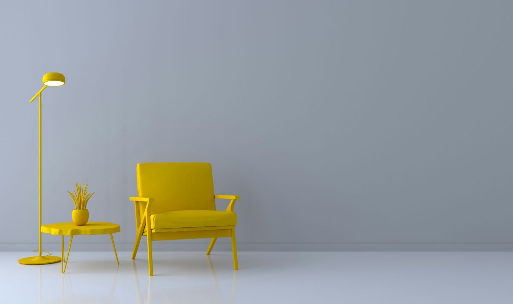 Furniture arranged to suit a room